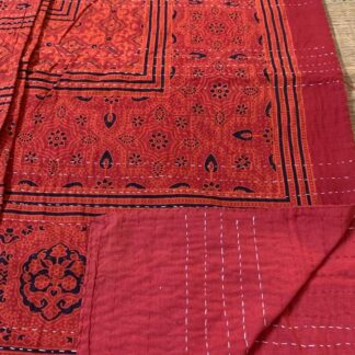 Dark Orange Cotton Double Bedspread / Duvet