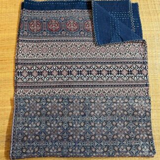 Dark Blue Printed Cotton Double Bedspread / Duvet