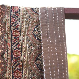 Single Kantha Cotton Olive Green Bedspread/Duvet (OOS)