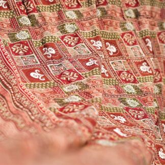 Double Kantha Single Cloth Cotton Maroon & Green Bedspread/Duvet