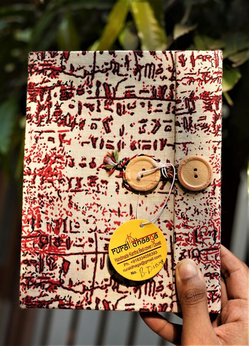 Handmade Red & White Diary - Image 2