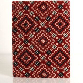 Handmade diary with rajasthani printed fabric cover in red color