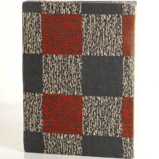 Handmade diary with checkers designed fabric cover in grey and orange color